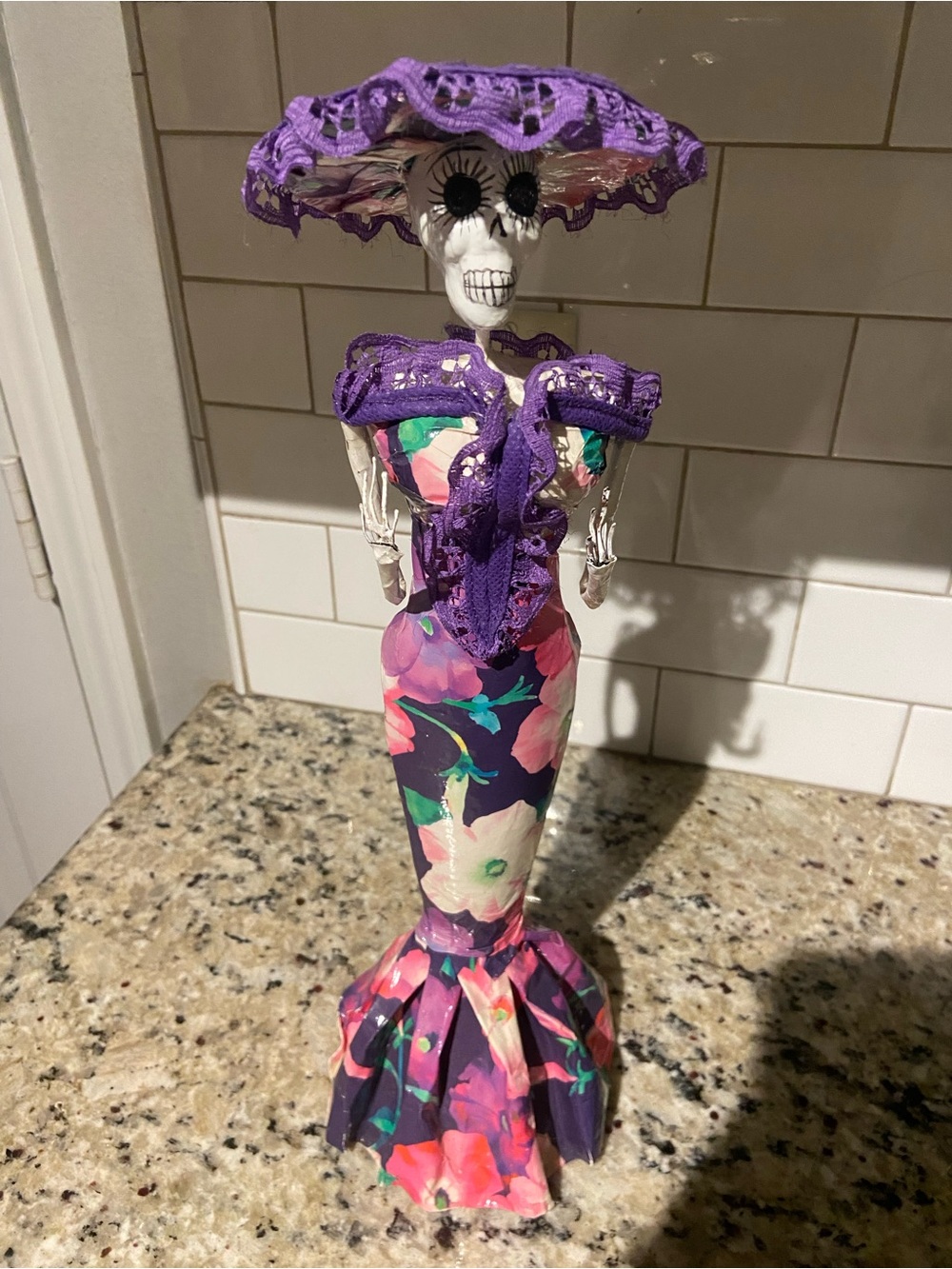Día de Los Muertos Catrina paper mache figure multicolor 16”Halloween